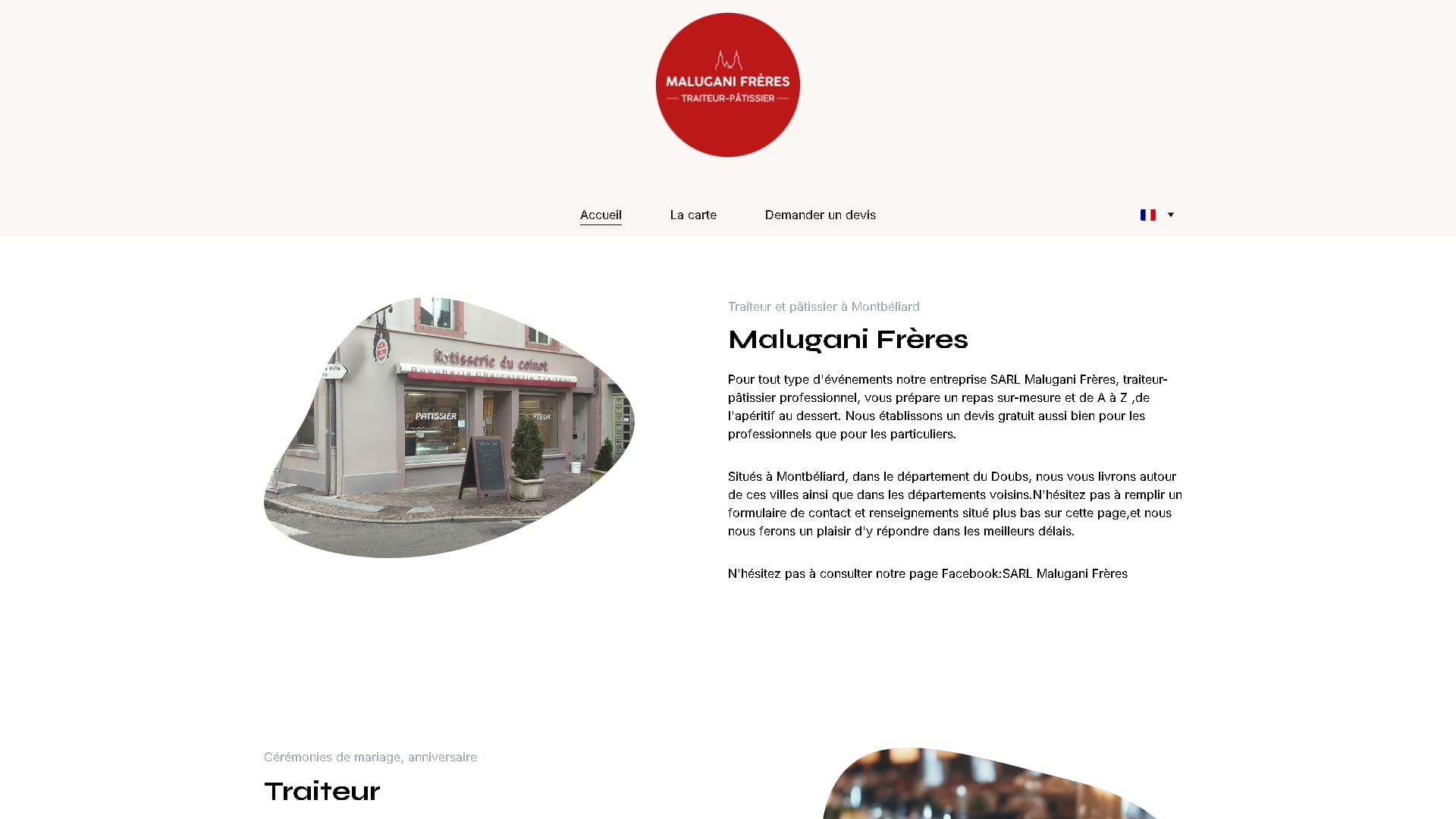 Page d'accueil du site Malugani Frères